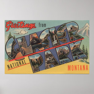 Affiche Le Montana - parc national de glacier