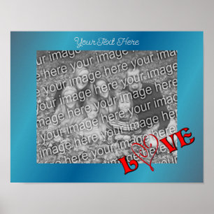 Affiche Le mot amour Ajouter votre photo personnalisée
