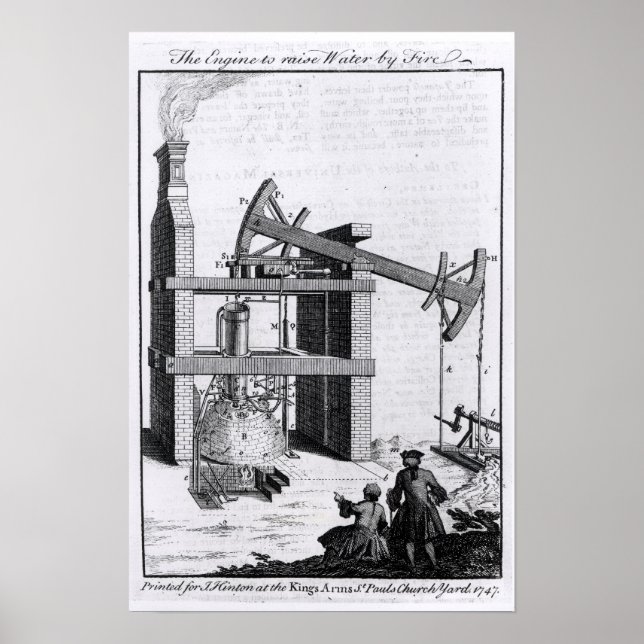 Affiche Le moteur pour lever l'eau par le feu (Devant)