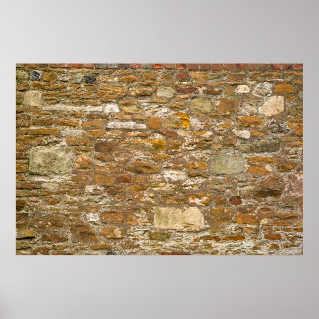 Affiche Le mur en pierre arrière - plan et texture. Haute  (Devant)