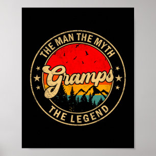 Affiche Le mythe légendaire vintage rétro de Gramps