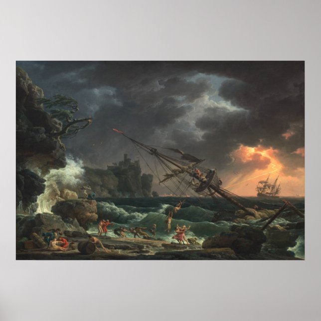 Affiche Le naufrage - Claude-Joseph Vernet Beaux-Arts (Devant)