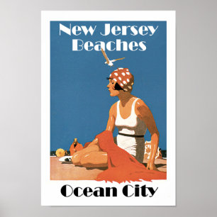 Affiche Le New Jersey échoue la ville d'océan de ~