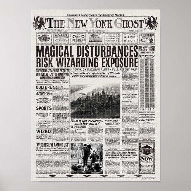 Affiche Le New York Ghost Newspaper (Devant)