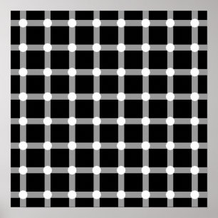 Affiche Le noir pointille la ligne blanche illusion
