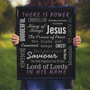 Affiche Le nom puissant de Jésus chrétien 