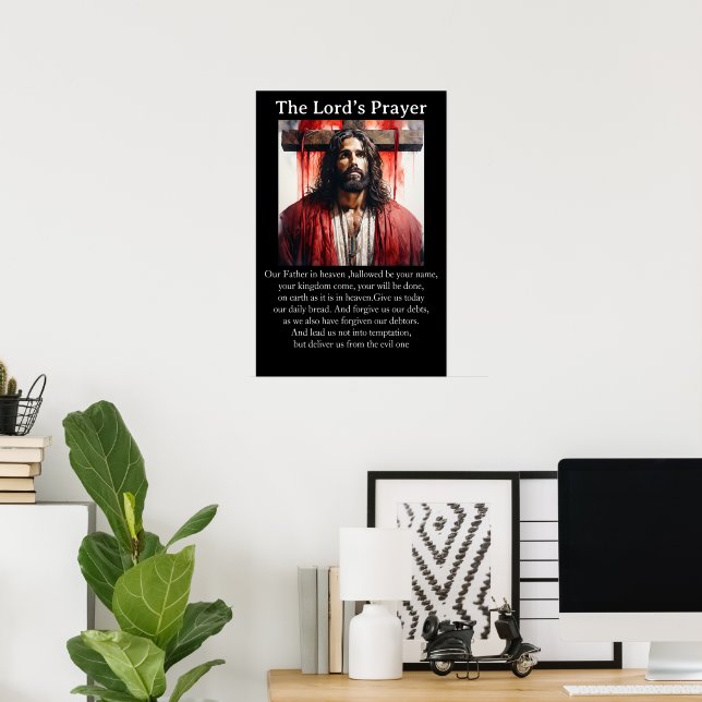 Affiche Le Notre Père Jésus-Christ debout solennellement (Bureau à domicile)