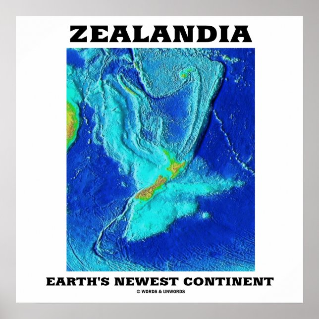 Affiche Le nouveau continent de la Terre de Zealandia (Devant)