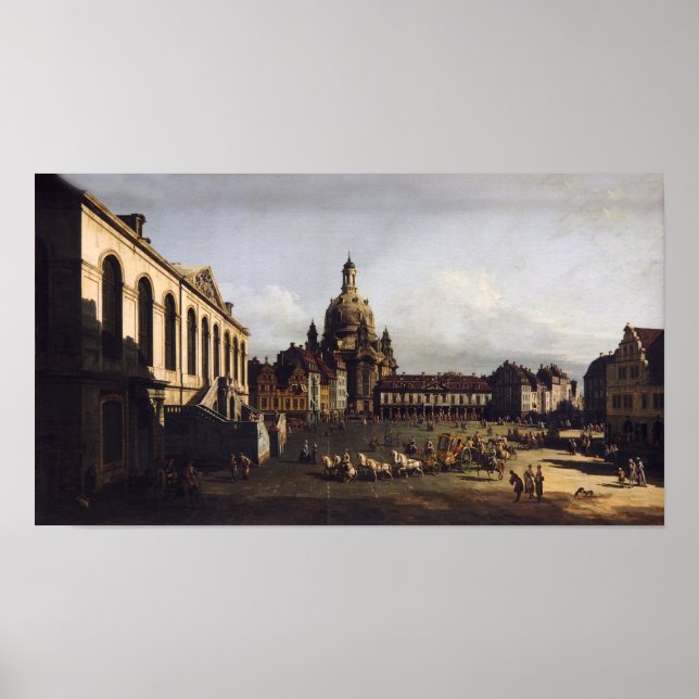 Affiche Le nouveau marché à Dresde - Canaletto - Bellotto (Devant)