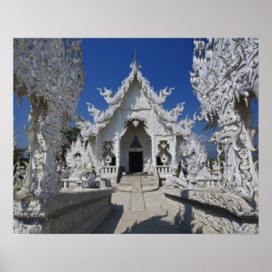 Affiche Le nouveau temple tout blanc de Wat Rong Khun à