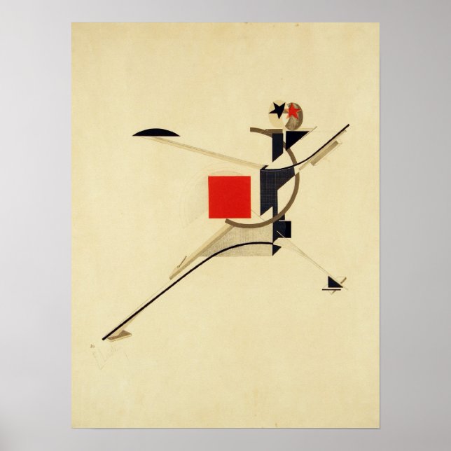Affiche Le nouvel homme par El Lissitzky Abstrait (Devant)