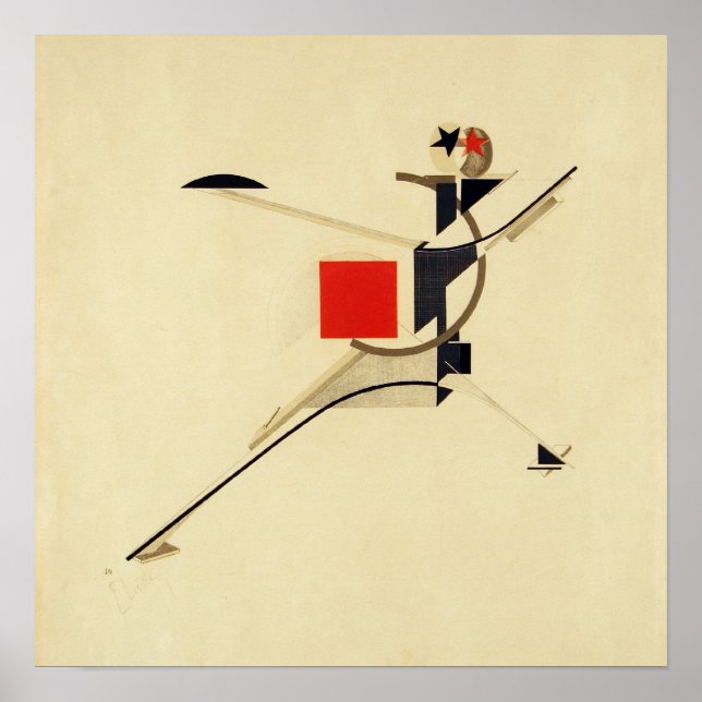 Affiche Le nouvel homme par El Lissitzky Abstrait (Devant)