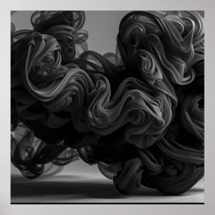 Affiche Le nuage essentiel de fumée noire sur un mur