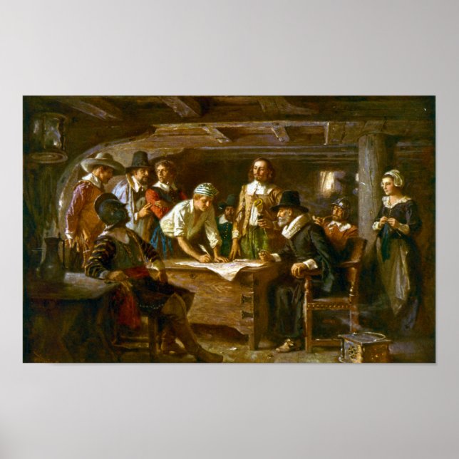 Affiche Le pacte de la Mayflower Jean Leon Ferris (Devant)
