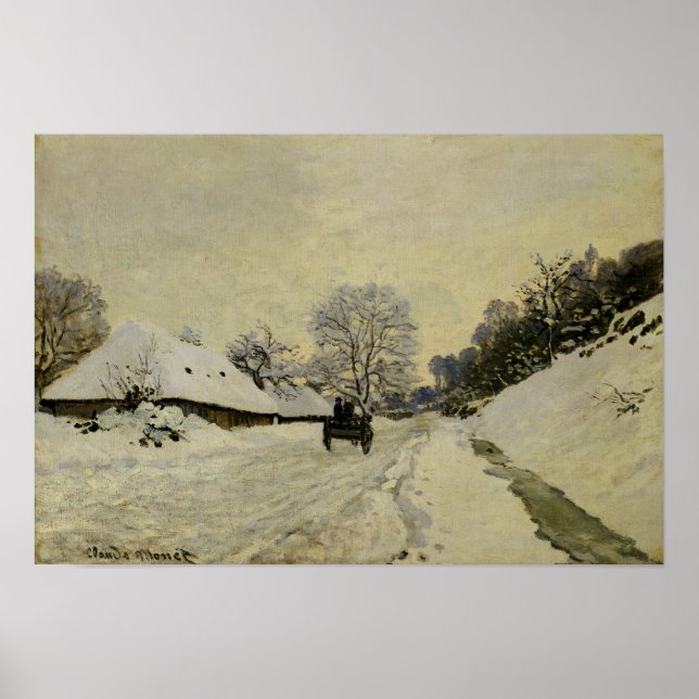 Affiche Le Panier, ou Route sous neige à Honfleur, 1865 (Devant)
