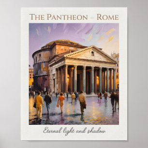 Affiche Le Panthéon Rome Italie Aquarelle Voyage Vintage