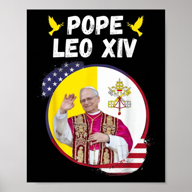 Affiche Le pape Leo Xiv, Habemus Papam, catholique (Devant)