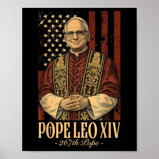 Affiche Le pape Leo Xiv Robert Francis Prevost (Devant)