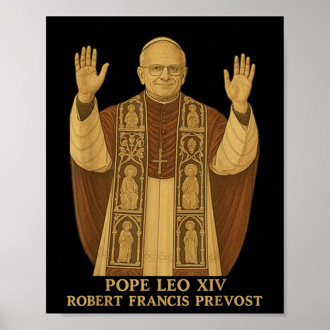 Affiche Le Pape Leo Xiv Robert Francis Prévost Pape 2025 (Devant)