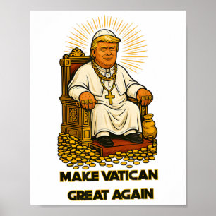 Affiche Le pape Trump drôle Trump Vatican Christian Retro
