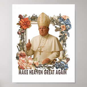 Affiche Le pape Trump drôle Trump Vatican Christian Retro