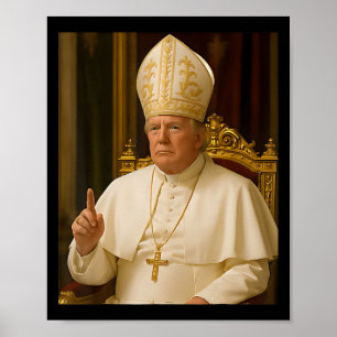Affiche Le pape Trump drôle Trump Vatican Christian Retro 