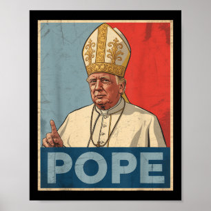 Affiche Le pape Trump drôle Trump Vatican Christian Retro 