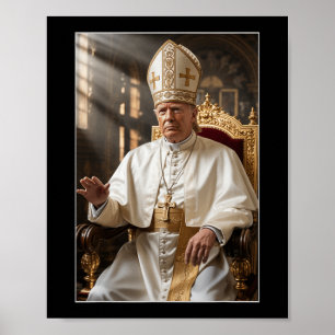 Affiche Le pape Trump drôle Trump Vatican Christian Retro
