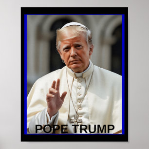 Affiche Le pape Trump drôle Trump Vatican Christian Retro 