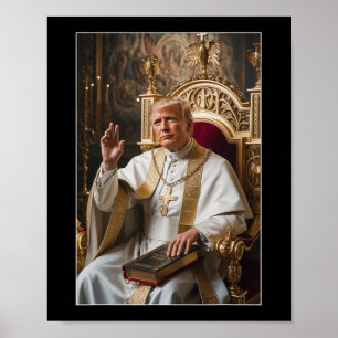 Affiche Le pape Trump drôle Trump Vatican Christian Retro