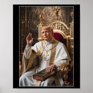 Affiche Le pape Trump drôle Trump Vatican Christian Retro 