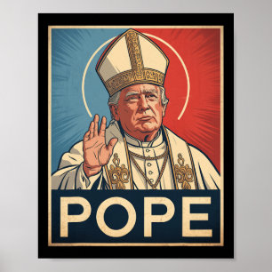 Affiche Le pape Trump drôle Trump Vatican Christian Retro