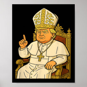 Affiche Le pape Trump drôle Trump Vatican Christian Retro 