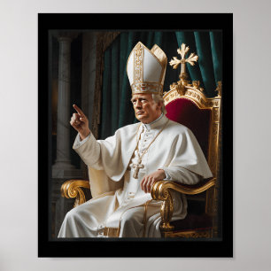 Affiche Le pape Trump drôle Trump Vatican Christian Retro