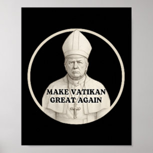 Affiche Le pape Trump drôle Trump Vatican Christian Retro