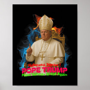 Affiche Le pape Trump drôle Trump Vatican Christian Retro