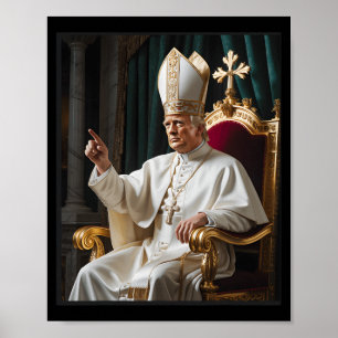 Affiche Le pape Trump drôle Trump Vatican Christian Retro 