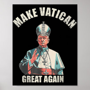 Affiche Le pape Trump drôle Trump Vatican Christian Retro