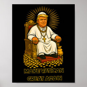 Affiche Le pape Trump drôle Trump Vatican Christian Retro
