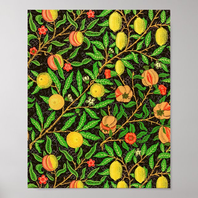 Affiche Le papier peint motif de fruits de William Morris (Devant)