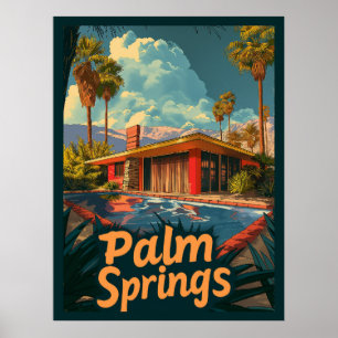 Affiche Le Paradis De La Piscine : Un Palm Springs Rétro
