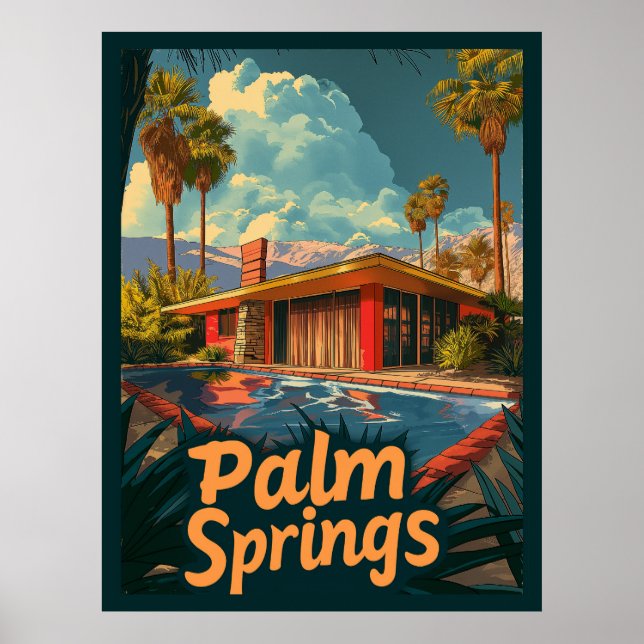 Affiche Le Paradis De La Piscine : Un Palm Springs Rétro (Devant)