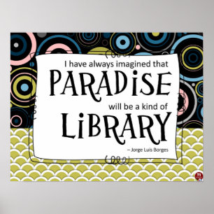 Affiche Le paradis est une bibliothèque