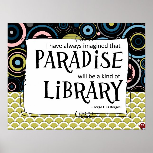 Affiche Le paradis est une bibliothèque (Devant)