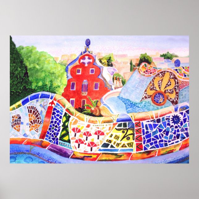 Affiche Le Parc de Gaudi. (Devant)