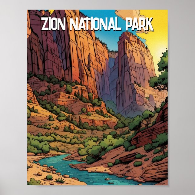 Affiche le parc national de la zion (Devant)