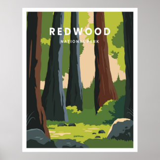 Affiche Le parc national de Redwood