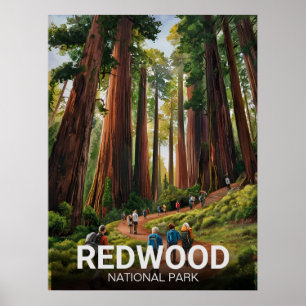 Affiche Le parc national de Redwood, Californie côtière
