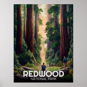 Affiche Le parc national de Redwood, Californie côtière