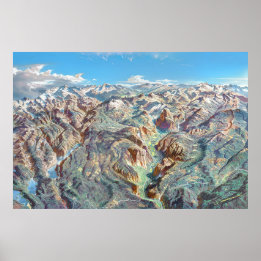 Affiche Le parc national de Yosemite Peinture paysagère